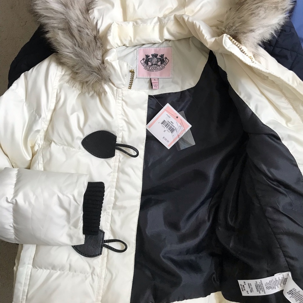 juicy couture down coat. NWT. Pearl color